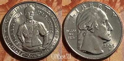 США 25 центов 2025 D, Ида Белл Уэллс, s502s-078