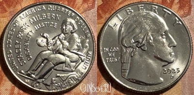 США 25 центов 2025 D, Стейси Парк Милберн, s502s-084