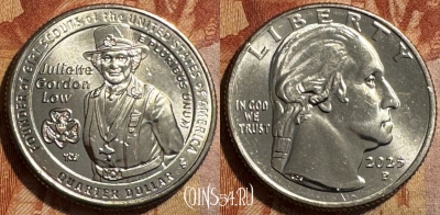 США 25 центов 2025 P, Джульетта Гордон Лоу, s502s-129