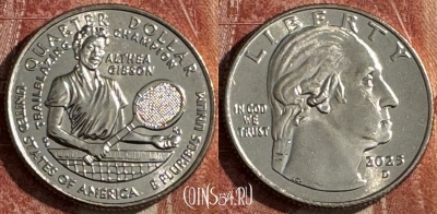 США 25 центов 2025 D, Алтея Гибсон, UNC, 506s-058