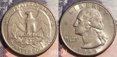 США 25 центов (квотер) 1995 P, KM# 164a, a118-123
