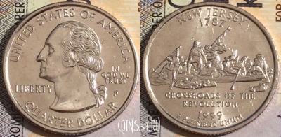 США 25 центов (квотер) 1999 года P, KM# 295, UNC, 160-023
