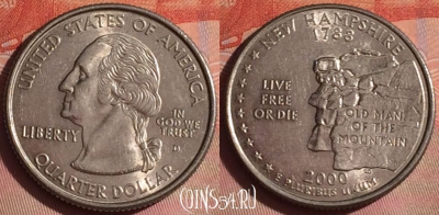 США 25 центов 2000 года D, KM# 308, 047i-044