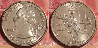США 25 центов (квотер) 2003 года P, KM# 343, UNC, 262-055