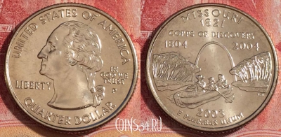 США 25 центов (квотер) 2003 года P, KM# 346, UNC, 262-078