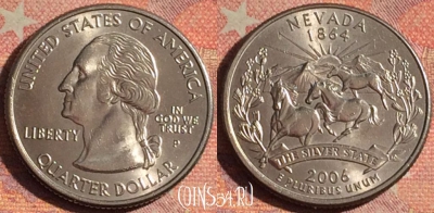 США 25 центов (квотер) 2006 года P, KM# 382, 194i-040