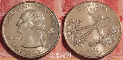 США 25 центов (квотер) 2008 года P, KM# 421, UNC, 262-071