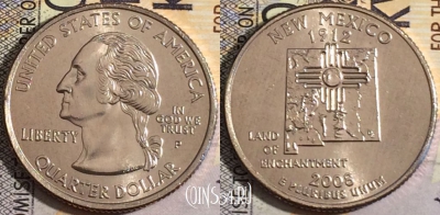 США 25 центов (квотер) 2008 года P, KM# 422, UNC, 160-046