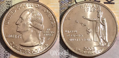 США 25 центов (квотер) 2008 года P, KM# 425, UNC, 160-043