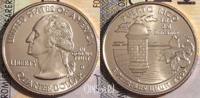 США 25 центов (квотер) 2009 года D, KM# 446, UNC, 160-011