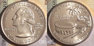 США 25 центов (квотер) 2009 года D, KM# 448, UNC, 160-013