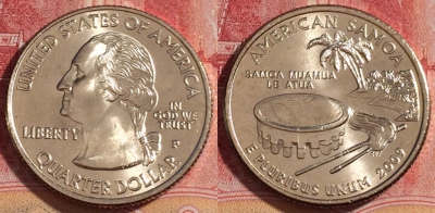 США 25 центов (квотер) 2009 года P, KM# 448, UNC, 262-097