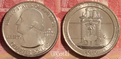 США 25 центов (квотер) 2010 года D,	KM# 469, UNC, 262-015