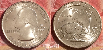 США 25 центов (квотер) 2010 года D, 	KM# 470, UNC, 262-011