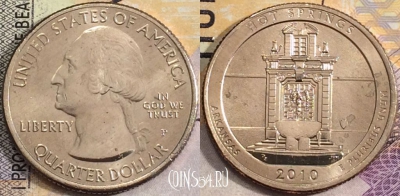 США 25 центов (квотер) 2010 года P, KM# 469, aUNC, 156-097