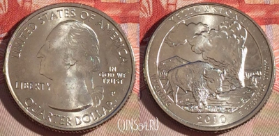 США 25 центов (квотер) 2010 года P,	KM# 470, UNC, 266-056