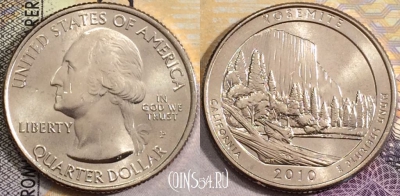 США 25 центов (квотер) 2010 года P, KM# 471, UNC, 156-111