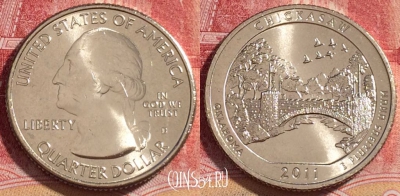США 25 центов (квотер) 2011 года D, KM# 498, UNC, 262-017