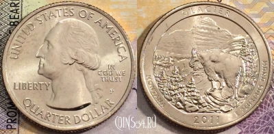 США 25 центов (квотер) 2011 года P, KM# 495, UNC, 156-094
