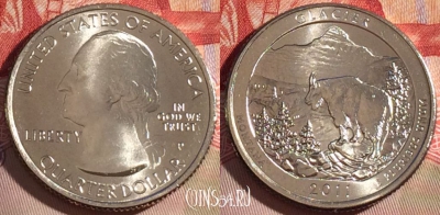 США 25 центов (квотер) 2011 года P, KM# 495, UNC, 266-036