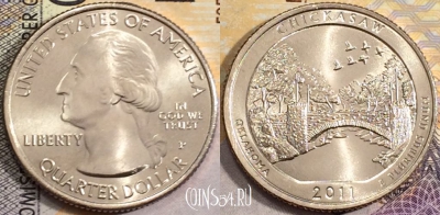 США 25 центов (квотер) 2011 года P, KM# 498, UNC, 156-109