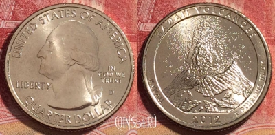 США 25 центов (квотер) 2012 года D, KM# 522, UNC, 262-023