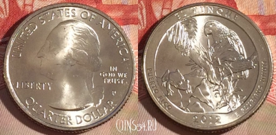 США 25 центов (квотер) 2012 года P, KM# 519, UNC, 266-031