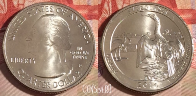 США 25 центов (квотер) 2014 года P, KM# 570, UNC, 266-062