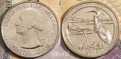 США 25 центов (квотер) 2015 года P, KM# 600, aUNC, 156-113