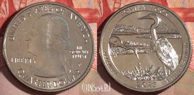 США 25 центов (квотер) 2015 года P, KM# 600, UNC, 266-030