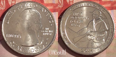 США 25 центов (квотер) 2016 года P, KM# 636, UNC, 266-029