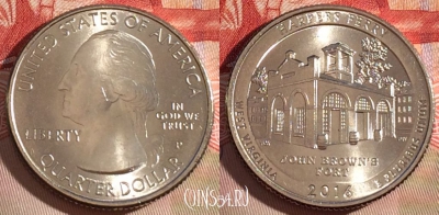 США 25 центов (квотер) 2016 года P, KM# 637, UNC, 266-060