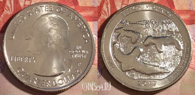 США 25 центов (квотер) 2017 года P, KM# 653, UNC, 266-043