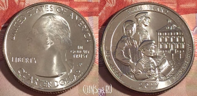 США 25 центов (квотер) 2017 года P, KM# 656, UNC, 266-068