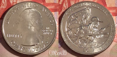 США 25 центов (квотер) 2017 года P, KM# 657, UNC, 266-054