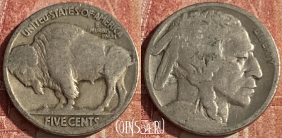 США 5 центов 1913-1938 года, KM# 134, 048p-034
