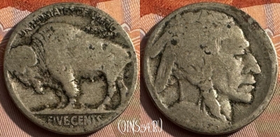 США 5 центов 1913-1938 года, KM# 134, 157s-063 ♛