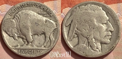 США 5 центов 1913-1938 года, KM# 134, 351q-138 ♛