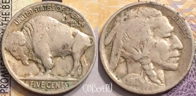США 5 центов 1917 года, buffalo, KM# 134, 147-133