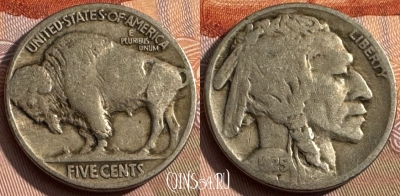 США 5 центов 1925 года, KM# 134, 160s-077 ♛