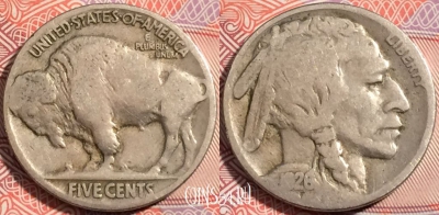 США 5 центов 1928 года, buffalo, KM# 134, a119-063