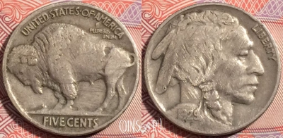 США 5 центов 1929 года, buffalo, KM# 134, a119-066