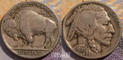 США 5 центов 1935 года, buffalo, KM# 134, 202-063