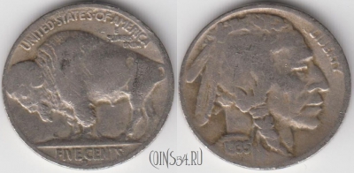 США 5 центов 1935 года, D, buffalo, KM 134, 121-120