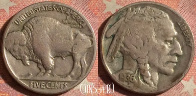 США 5 центов 1936 года, KM# 134, 189i-030