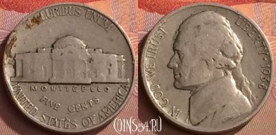 США 5 центов 1938 года, KM# 192, 245o-020