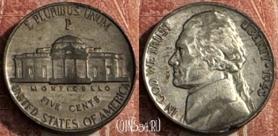 США 5 центов 1943 P, Ag, KM# 192a, 118s-016 ♛