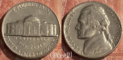 США 5 центов 1964 года, KM# A192, 215q-057