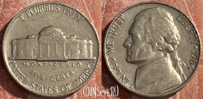 США 5 центов 1964 года, KM# A192, 486р-008