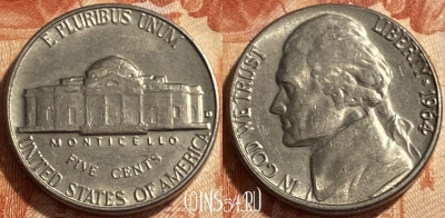 США 5 центов 1964 D, KM# A192, 493р-031